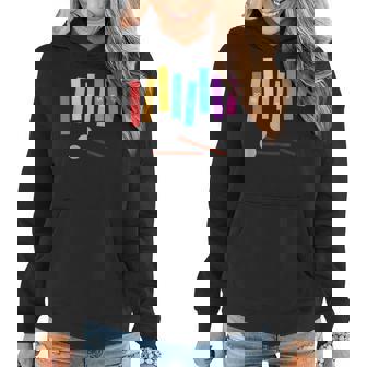 Rainbow Music Xylophone Women Hoodie | Mazezy