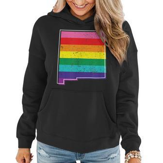 Rainbow New Mexico Gay Pride Flag Vintage Women Hoodie | Mazezy