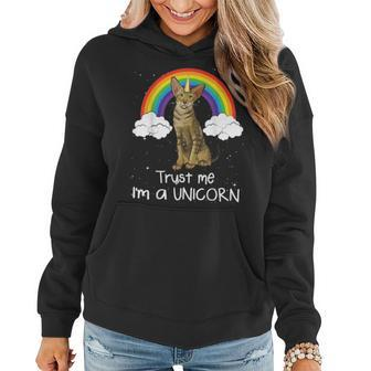 Rainbow Serengeti Trust Me I'm A Unicorn Cat Women Hoodie | Mazezy