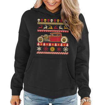 Rat Rod Ugly Christmas Sweater Party For Car Lovers Women Hoodie - Seseable