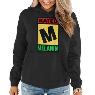 Rated M For Melanin Poppin Black Girl Magic Grl Pwr History Women Hoodie | Mazezy
