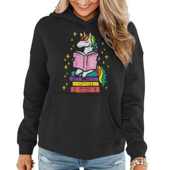 Reading Unicorn Cute Book Lover Bookworm Girls Women Hoodie | Mazezy