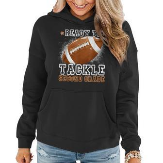 Ready To Tackle 2Nd Grade Football Second First Day School Women Hoodie - Seseable
