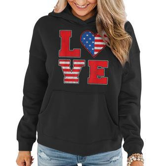 Red White And Blue For Love American Flag Women Hoodie - Monsterry CA