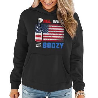 Red White And Boozy 4Th Of July Funny Drinking Women Hoodie - Monsterry UK