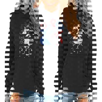 Red White Blue Flamingo 4Th Of July Patriotic American Flag Patriotic Funny Gifts Women Hoodie | Mazezy
