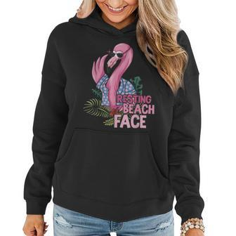 Rest Beach Face Flamingo - Retro Pink Birds Lovers Summer Women Hoodie | Mazezy