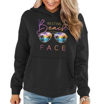 Resting Beach Face Vintage Retro Beach Vacation For Womens Women Hoodie | Mazezy