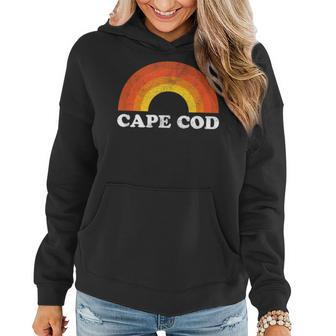 Retro Cape Cod Massachusetts Rainbow Vintage Throwback Girls Women Hoodie | Mazezy