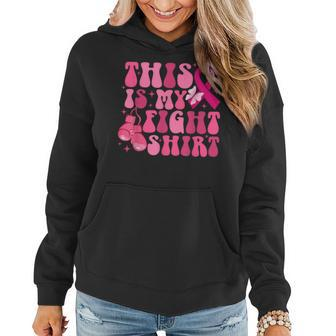 Retro Groovy This Is My Fight Breast Cancer Fighter Women Hoodie | Mazezy