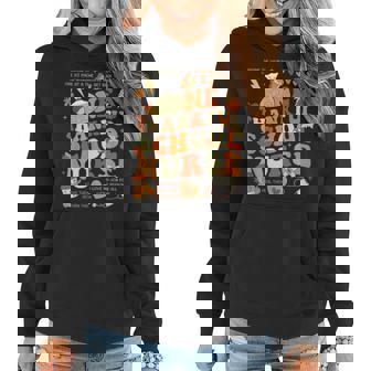 Retro One Thankful School Nurse Thanksgiving Fall Autumn Women Hoodie - Thegiftio