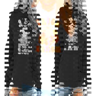 Retro Vintage Groovy Trick Or Teach Halloween Teacher Life Gifts For Teacher Funny Gifts Women Hoodie | Mazezy