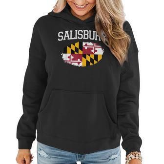 Salisbury Md Maryland Flag Vintage Usa Sports Men Women Women Hoodie | Mazezy