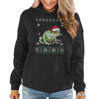 Santa Frog Ugly Sweater Animals Christmas Pajama Women Hoodie | Mazezy