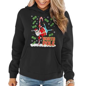 Santa North Pole Dancing Ugly Christmas Sweater Women Hoodie - Monsterry DE