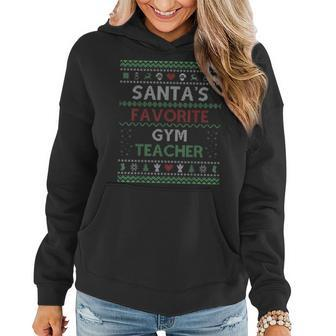 Santa's Favorite Gym Teacher Ugly Sweater Christmas Women Hoodie - Seseable