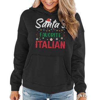 Santas Favorite Italian Clothing Holiday Gifts Christmas Women Hoodie | Mazezy