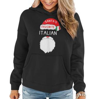 Santas Favorite Italian Funny Italian Christmas Women Hoodie | Mazezy