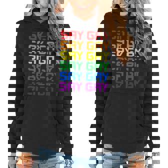 Say Gay Lgbt Flag Gay Pride Month Lgbtq Rainbow Women Hoodie | Mazezy