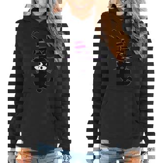 Scary Halloween Black Cats Witch Wizard Kitty Cat Women Hoodie | Mazezy