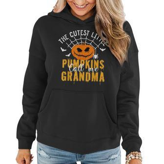 Scary Halloween Heart Design Broom Pumpkin Grandma Women Hoodie | Mazezy