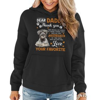 Schnauzer Dog Dear Daddy Thank You For Being My Daddy Women Hoodie - Monsterry UK
