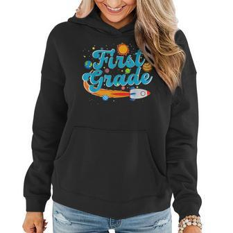 Back To School Outer Space Teacher First Grade Solar System Women Hoodie | Mazezy