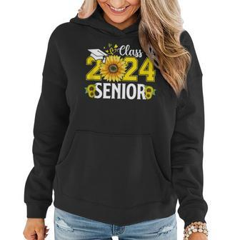 Senior Class Of 2024 Girls Sunflower Print Seniors 2024 Gift Women Hoodie | Mazezy