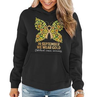 In September We Wear Gold Butterfly Childhood Women Hoodie - Thegiftio UK