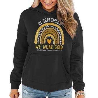 In September We Wear Gold Childhood Cancer Awareness Women Hoodie | Mazezy