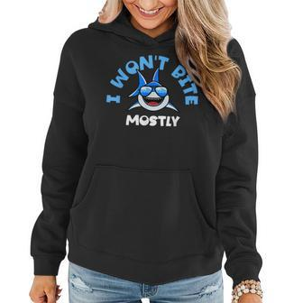 Shark Women - Funny I Wont Bite Mostly Gifts For Shark Lovers Funny Gifts Women Hoodie | Mazezy