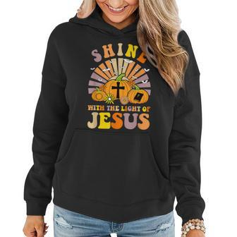 Shine With The Light Of Jesus Christian Lover Halloween Fall Women Hoodie - Monsterry