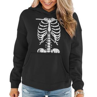 Skeleton Rib Cage Halloween Costume Skeleton Women Hoodie - Seseable