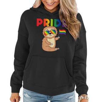 Sloth Gay Pride Rainbow Flag Proud Lgbtq Cool Lgbt Ally Women Hoodie | Mazezy