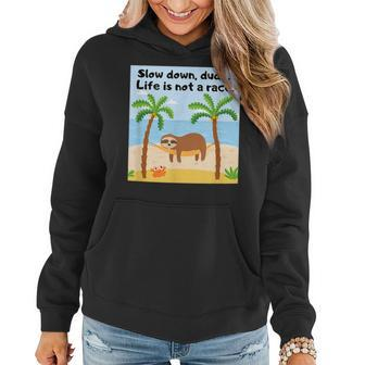 Sloths And Crabs Relaxation At Beach Hammock Women Hoodie | Mazezy