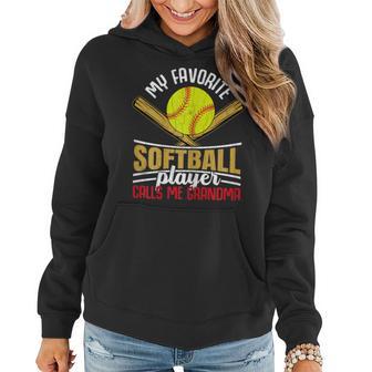 Softball Player Calls Me Grandma Funny Coach Sports Graphic Women Hoodie - Thegiftio UK