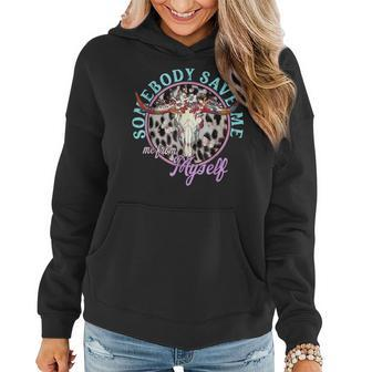 Somebody Save Me Country Music Retro Cowgirl Women Hoodie