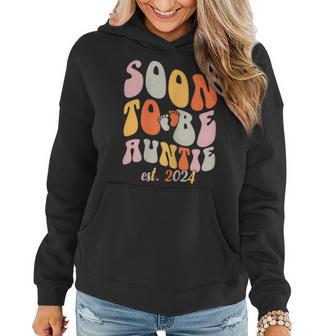 Soon To Be Auntie 2024 Pregnancy Announcement Aunt Women Hoodie - Seseable