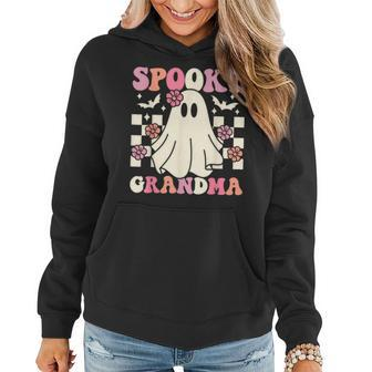 Spooky Grandma Halloween Ghost Costume Retro Groovy Women Hoodie - Seseable