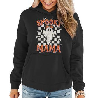 Spooky Mama Mom Cute Ghost Retro Spooky Season Halloween Women Hoodie - Seseable
