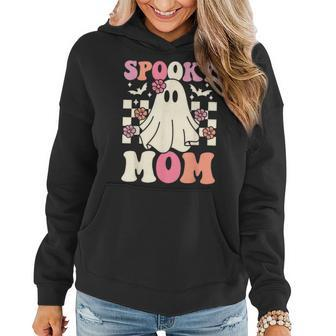 Spooky Mom Halloween Ghost Costume Retro Groovy Women Hoodie | Mazezy CA