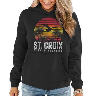St Croix Vintage Retro Sunset Beach Island Women Women Hoodie | Mazezy