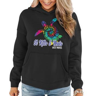 St Kitts And Nevis Souvenirs Tie Dye Save Sea Turtle Women Hoodie - Seseable