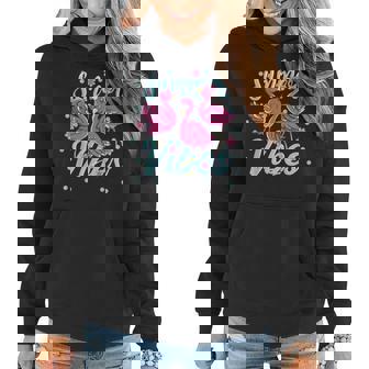 Summer Vibes Tropical Bird Pink Flamingo Flower Hello Summer Women Hoodie | Mazezy