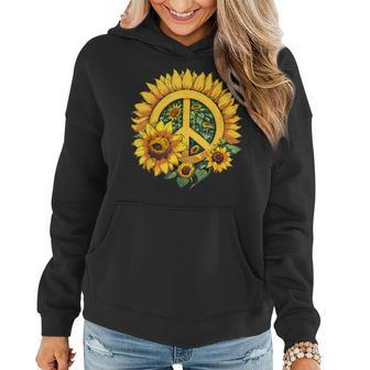 Sunflower Peace Sign Women Hoodie - Monsterry AU