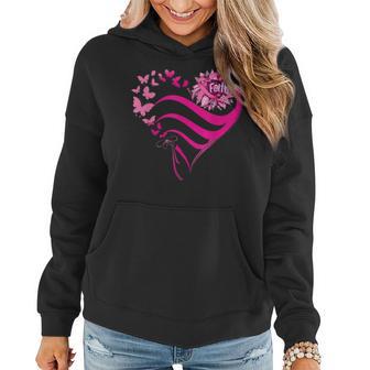 Sunflower Pink Ribbon Faith Breast Cancer Awareness Women Hoodie - Seseable