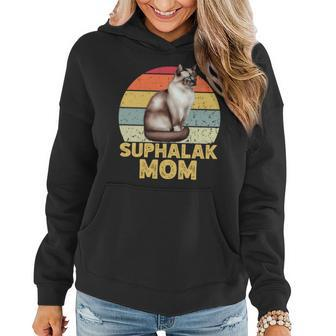 Suphalak Cat Mom Retro Vintage Cats Lover & Owner Women Hoodie | Mazezy