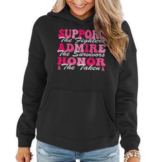 Support Admire Honor Breast Cancer Awareness Month Groovy Women Hoodie - Thegiftio UK