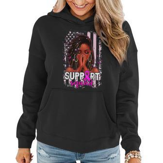 Support Squad Afro Black Girls Warrior Breast Cancer Women Hoodie