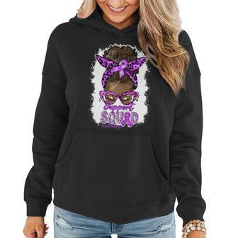 Support Squad Afro Messy Bun Leopard Lupus Awareness Women Hoodie